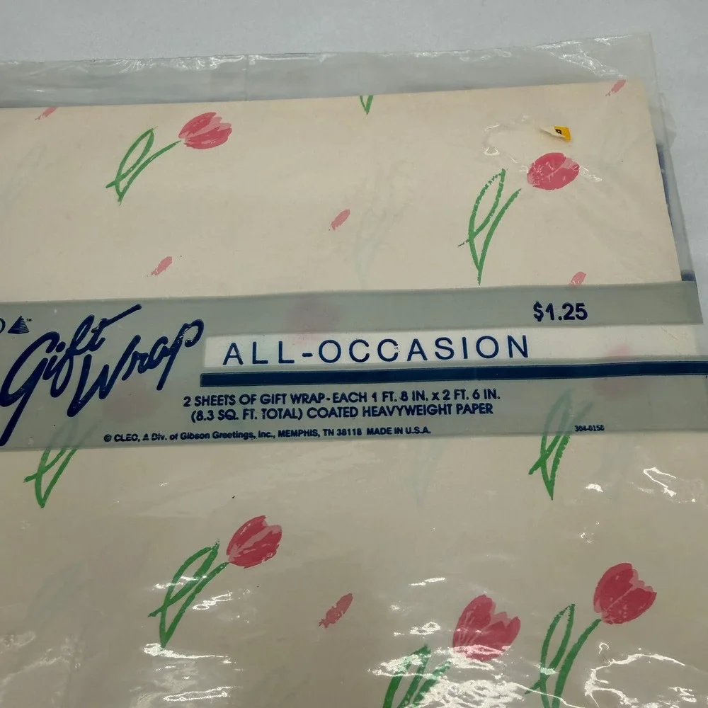 Cleo Gift Wrap Floral Polka Dot Vintage Stationary Paper SHEETS Lot of 2